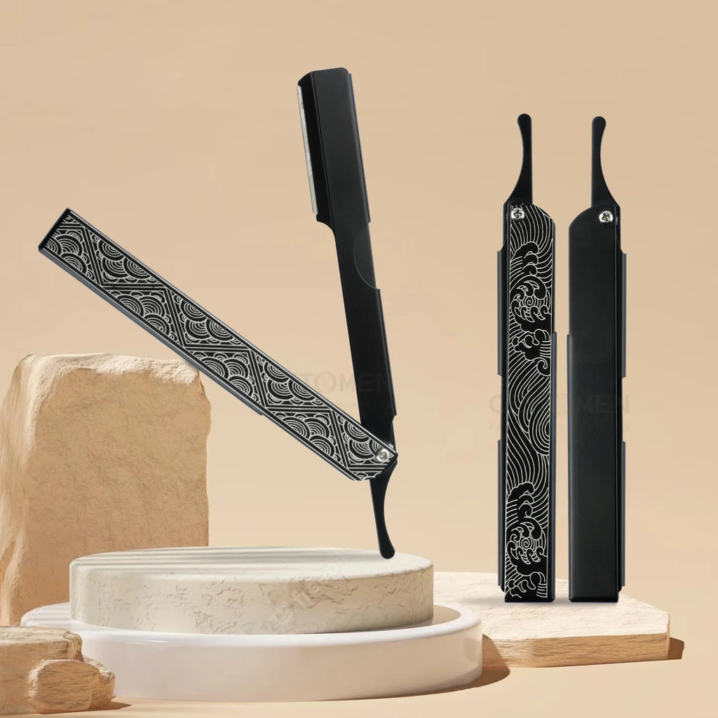 Folding Barber Razor Holder — Blades Not Included