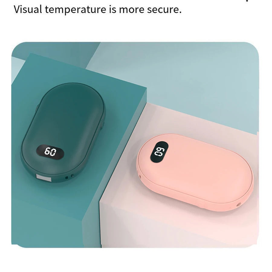 Rechargeable Double-Sided Hand Warmer – 2 Heat Settings