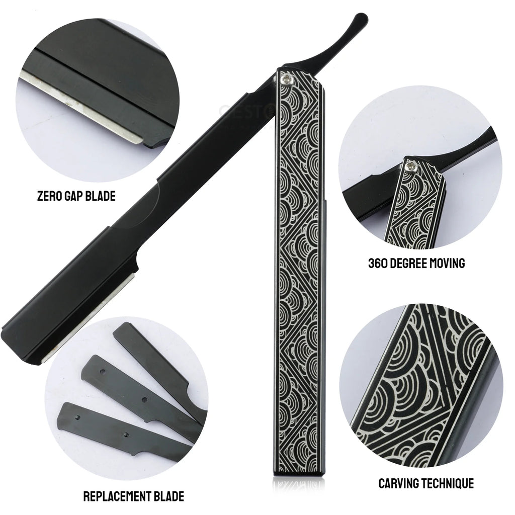 Folding Barber Razor Holder — Blades Not Included